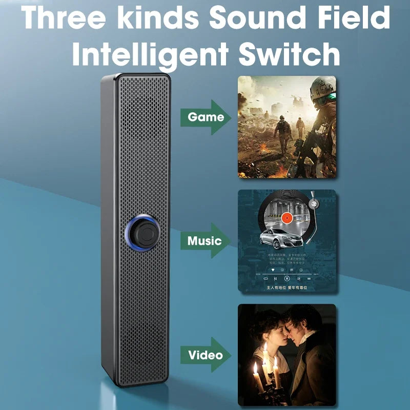 Home Theater Bluetooth Speaker Wired and Wireless Soundbar USB Powered Soundbar for TV Pc Laptop Gaming Surround Audio System